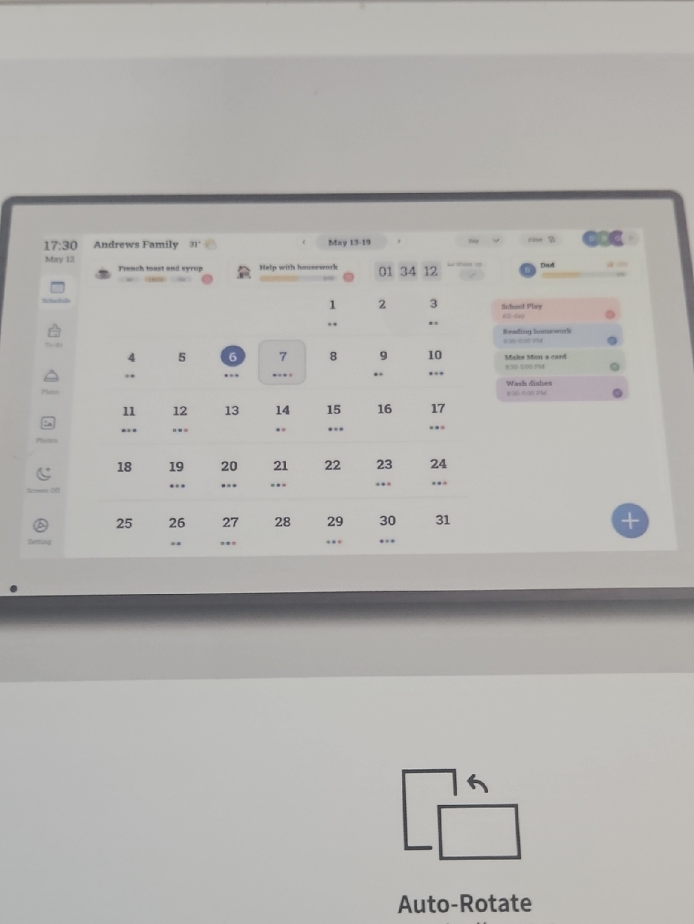 Smart Calendar Tablet Display - Wood tone Frame 15.6" display NEW